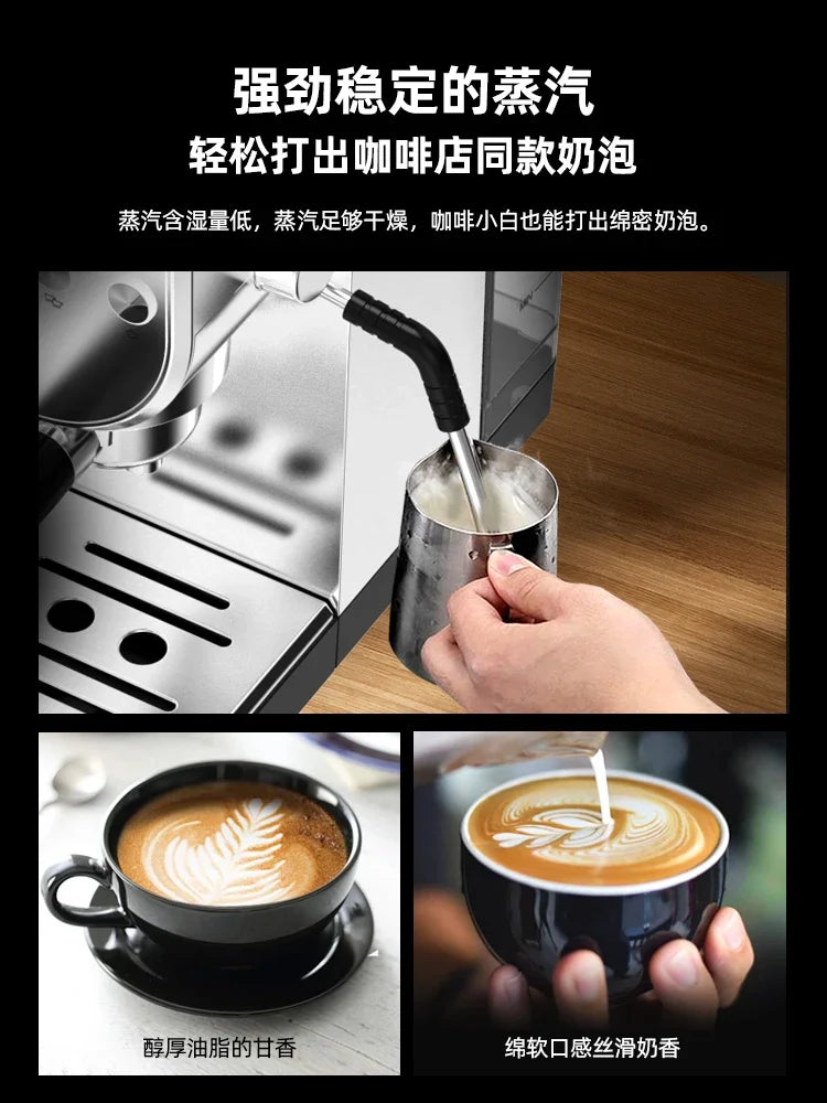 220V Tenfly Semi Automatic Espresso Machine 20Bar Pump Compact Home Coffee Maker with Steam Milk Frother AF