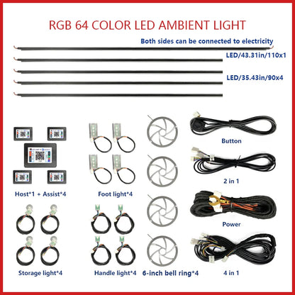For Audi A4 B7 Customize Your Car’s Interior with Hidden LED Light Strips for Car Interiors Offering 64s APP RGB Symphony