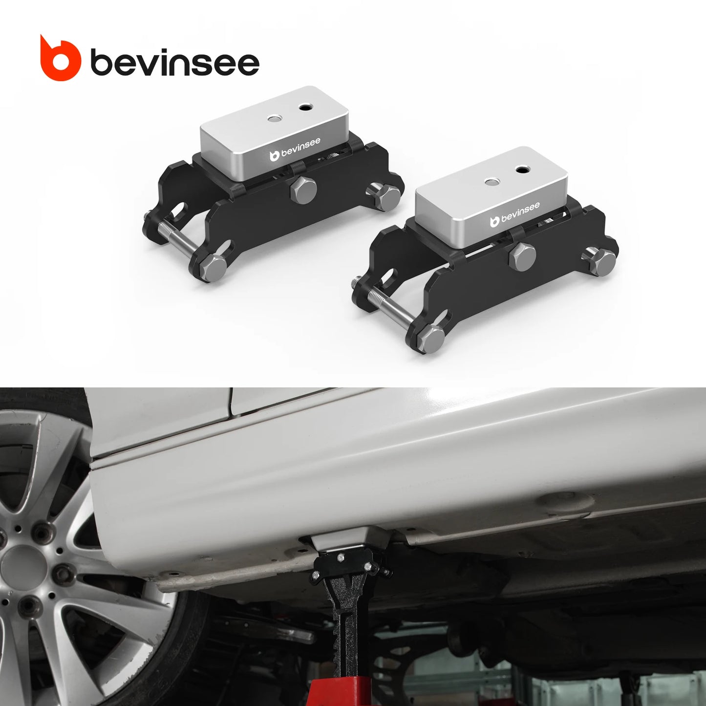 BEVINSEE 3-4 Ton Set Jack Stand Adapter For BMW E46 E90 E91 E92 E93 E39 E60 E82 F30 F20 F10 F36 F12 F82 F83 M4 F87 M2 M3 F80 G30