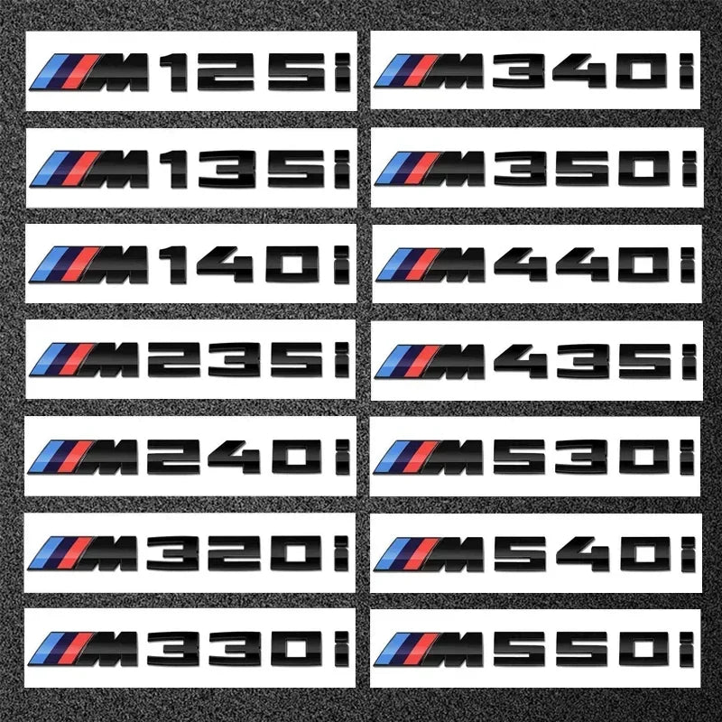 3D ABS Car Letters M Logo Sticker Rear Trunk Emblem Badge For BMW M125i M135i M140i M235i M240i M320i M330i M340i M350i M440i