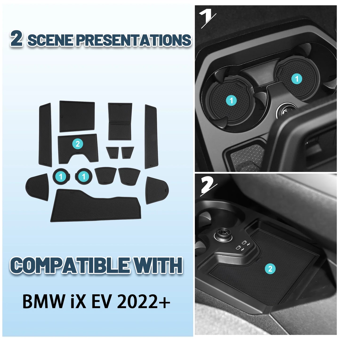 LFOTPP Car Door Groove Mat for BMW iX I20 EV 2022 2023 2024 2025 Anti-Slip Door Gate Slot Pats Auto BMW iX I20 2025 Accessories