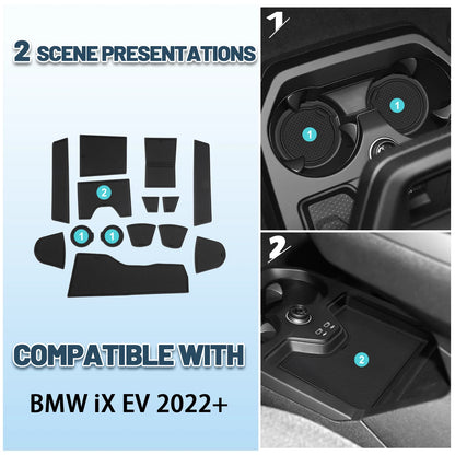 LFOTPP Car Door Groove Mat for BMW iX I20 EV 2022 2023 2024 2025 Anti-Slip Door Gate Slot Pats Auto BMW iX I20 2025 Accessories