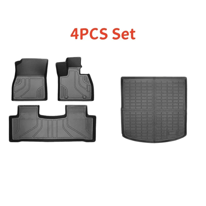 For BYD SEALION 7 2024 2025 TPE Car Floor Mats (Only RHD), All Weather Waterproof Backrest  Trunk  Frunk