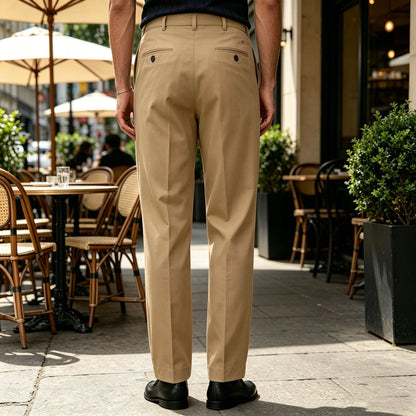 Men's Wide Leg Pants High Waist Pleated Loose Fit Straight Leg Suit Trousers Business Office Formal Casual Men's Dress Pants