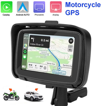 5.0 inch Screen Motorcycle Car GPS Navigator G600 Android Auto Monitor Motorcycle GPS Navigation IPX7 Waterproof Apple Carplay
