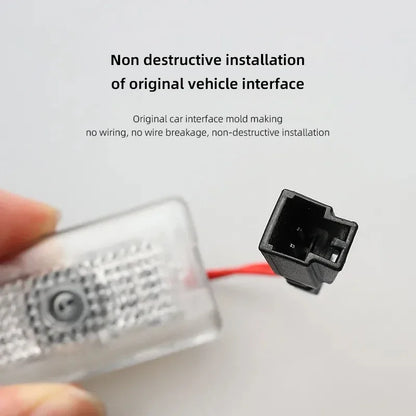 2/4Pcs Car Door Projector Lamps HD LED Welcome Lights Accessories For Tesla Model-Y Model-3 Model-X Model-S Cybertruck Roadster