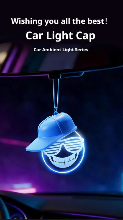 Creative Retro Car Pendant, Luminous Light Bulb Hanging Decoration, High-end Auto Atmosphere Light, Rearview Mirror Decor