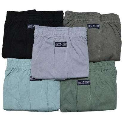 5PCS/Pack 100% Cotton Men Solid Pajama Pants Casual Elastic Waist Sleeping Shorts 3D Crotch Bottoms Breathable Pijama Hombre