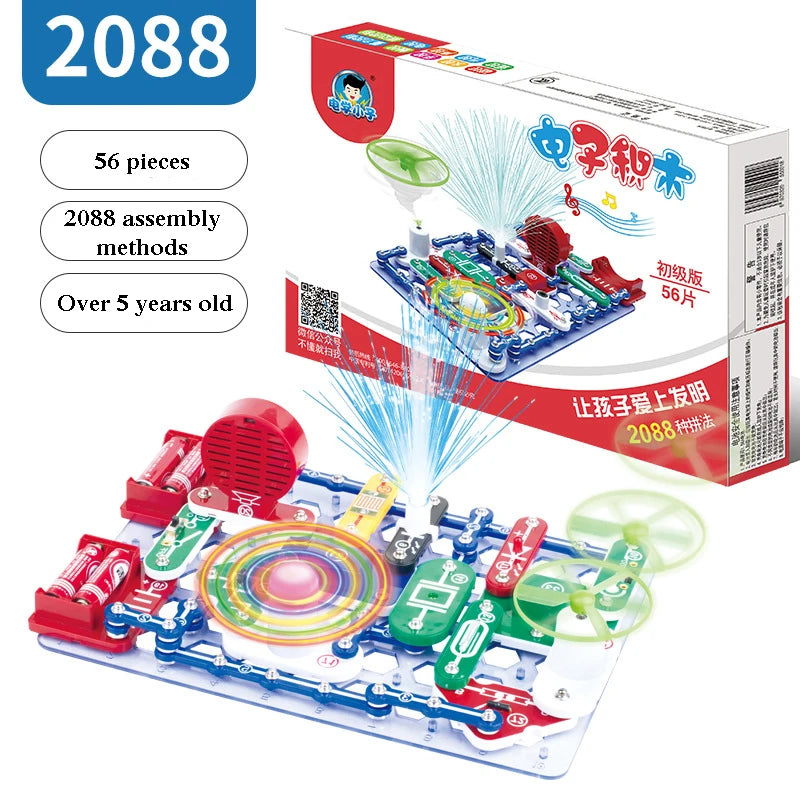 Educational Electronic Building Blocks for Kids - New Circuit Scientific Experiment Assembled Toys for Children's Exploration 8+