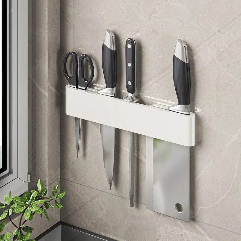 Modern Minimalism Wall-Mounted Kitchen Multi-Functional Shelf Simple Knife Holder Storage Organizer for Kitchen Knives