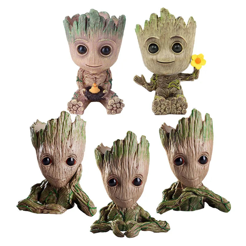 Groot Flower Home Decoration Vases Multifunction Groot Flower Pot Ornaments Arrangement Action Character Figurine Pen Holder