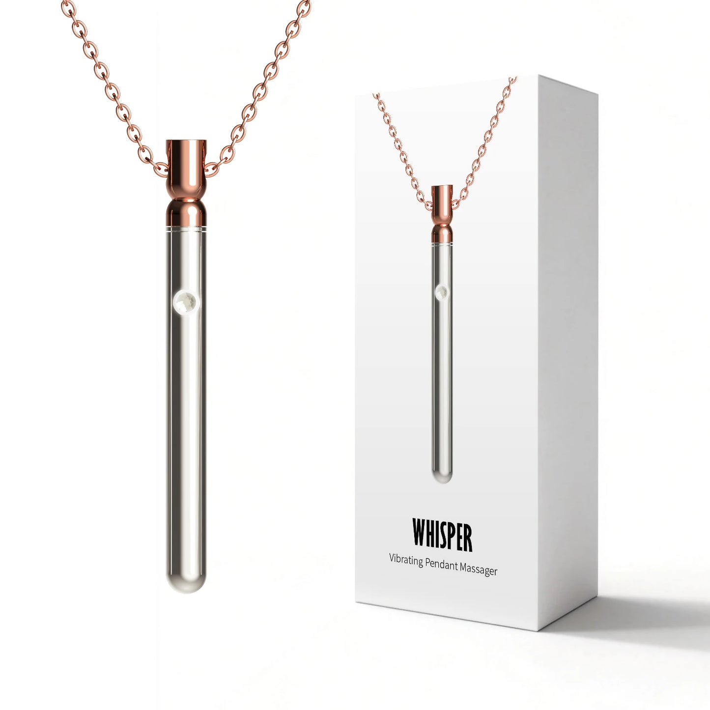 Necklace Bullet Vibrators Rechargeable Portable Stainless Steel Sliver Vibrating Pendant Massager Discreet Sex Toys For Women