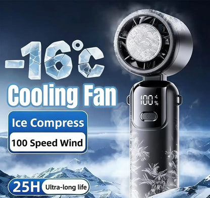 2025 New Hanging Neck Fan, Handheld Foldable High Speed Portable Fan with Infinite Speed Adjustment for Outdoor