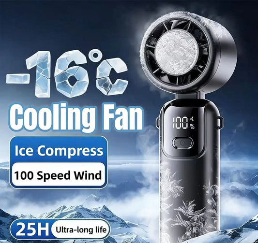2025 New Hanging Neck Fan, Handheld Foldable High Speed Portable Fan with Infinite Speed Adjustment for Outdoor