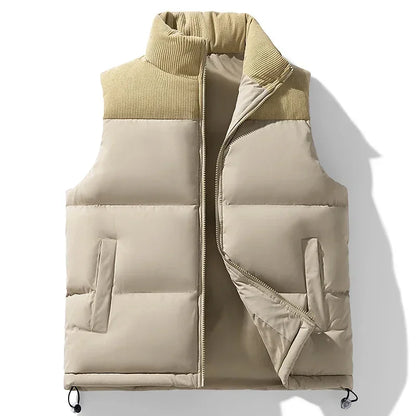 2025 Men's Vests Loose Casual Sleeveless Jacket Zipper Vests Clothes Men Vest Jackets Thick Vests Male Cotton-Padded Coats