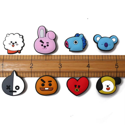 7-240PCS Kawaii cartoon Shoes Charms DIY PVC Shoe Bag  Accessories For Bookworm Wristband Pendant Decoration Kids Xmas Gifts