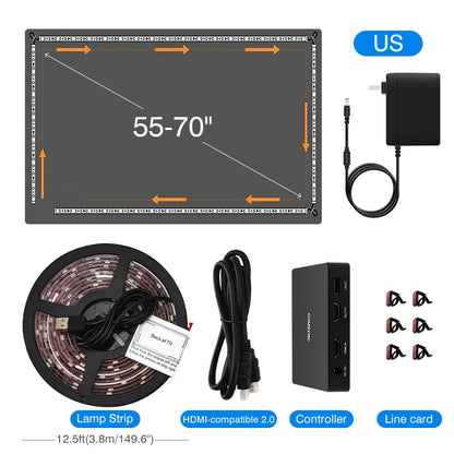 LED Smart Ambient TV Backlight Wifi Alexa Google Assistant Control 4K HDMI-Compatible 2.0 Device Screen Color SyncStrip Lights