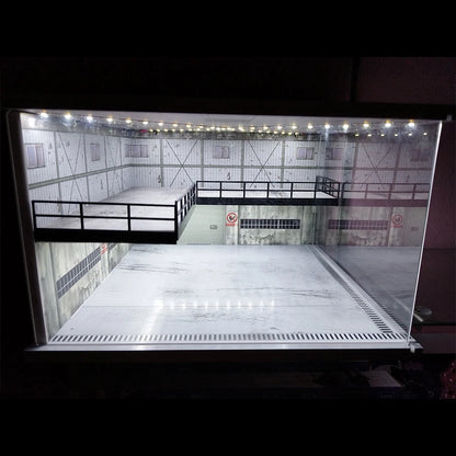 1/64 1/18 1/24 1/32 1/43 Scale Car Garage Diorama Models Set Scene LED Parking Lot Model for Matchbox Hot Wheels Collection
