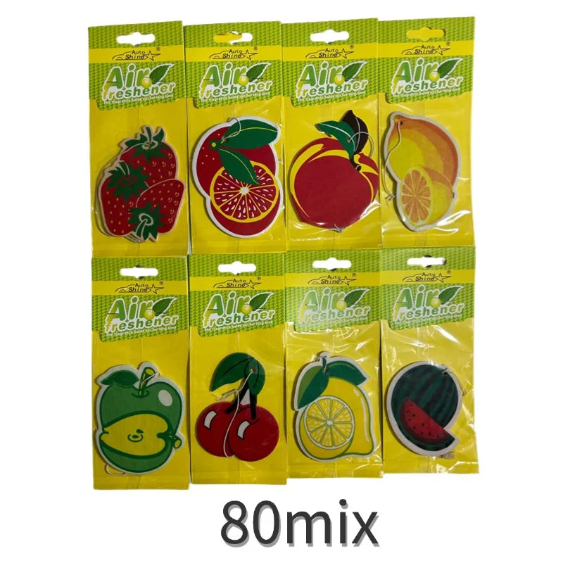 3-80pcs Car Air Freshener Natural scented tea paper Cone Hanging perfume vanilia fragrance Fruit car accessories interior