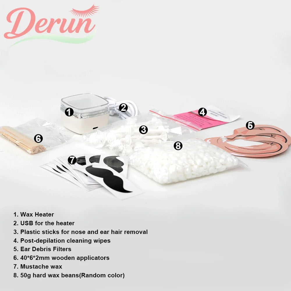 USB Mini Wax Heating Machine Wax Heater Kit  Melting Warmer Pot for Lips Eyebrow Nose Ear  Hair Remova For Men and Women