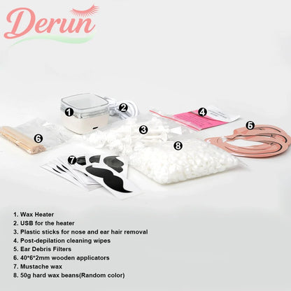 USB Mini Wax Heating Machine Wax Heater Kit  Melting Warmer Pot for Lips Eyebrow Nose Ear  Hair Remova For Men and Women