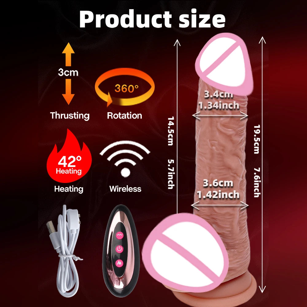 Realistic Dildo Vibrators for Women Dildos Sex Toys Heating Dick Remote Control Penis Vibrator Telescopic Dildo Anal Sex Product