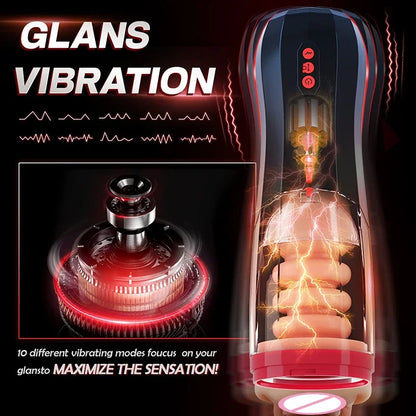 Fully Automatic Retractable Male Masturbator Pocket Pussy Vaginal Anal Vibrator Aircraft Cup Adult Sex Toys For Men
