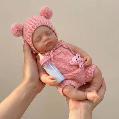 NPK 12inch Squish Silicone Lifelike Reborn Bebe Doll Flexible Elastic Super Soft Irys Cute Small Size Full Solid Silicone