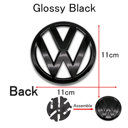 1Pc For Volkswagen Polo Car Emblem Logo With VW Polo 2014 2015 2016 2017 2018 Car Logo 122mm Front Bonnet Hood 110mm Rear Trunk