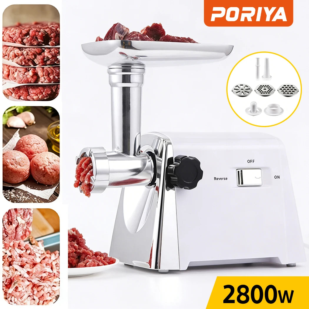 2800W Commercial Meat Grinder Electric Mincer Sausage Maker Machine Kit Kitchen