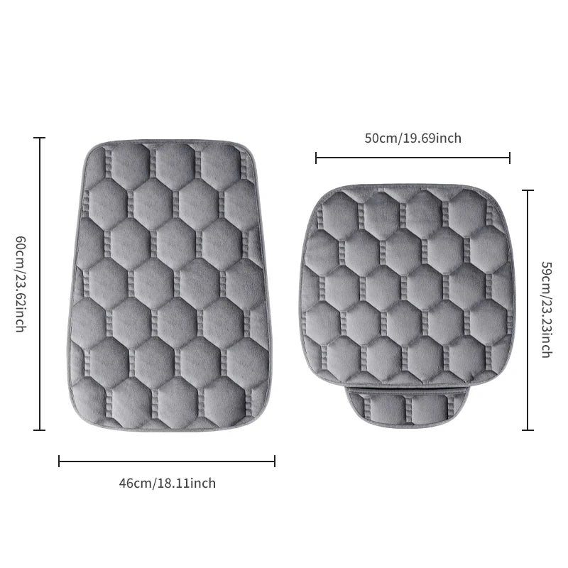 Winter Warm and Thick Velvet Car Seat Cushion Four Seasons Universal Single Seat Small Three piece Plush Warm Five Seat Anti sli