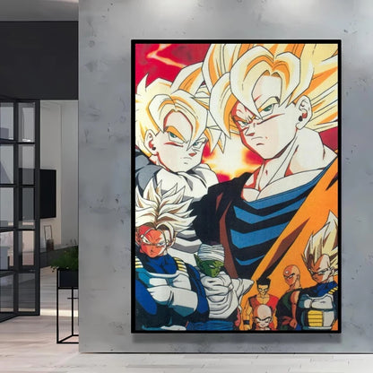Classic Warm Blood Dragon Ball Posters Anime Pictures Goku Vegeta Son Gohan Wall Art Home Decor Picture Hanging Painting Decor