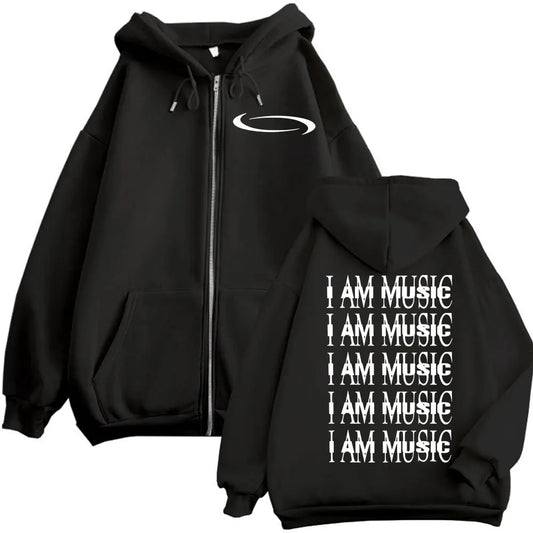 Rapper Playboi Carti I AM MUSIC Zipper Hoodie Men's Women Clothing Fashion Hip Hop Zip Up Sweatshirts Oversized Fleece Pullovers