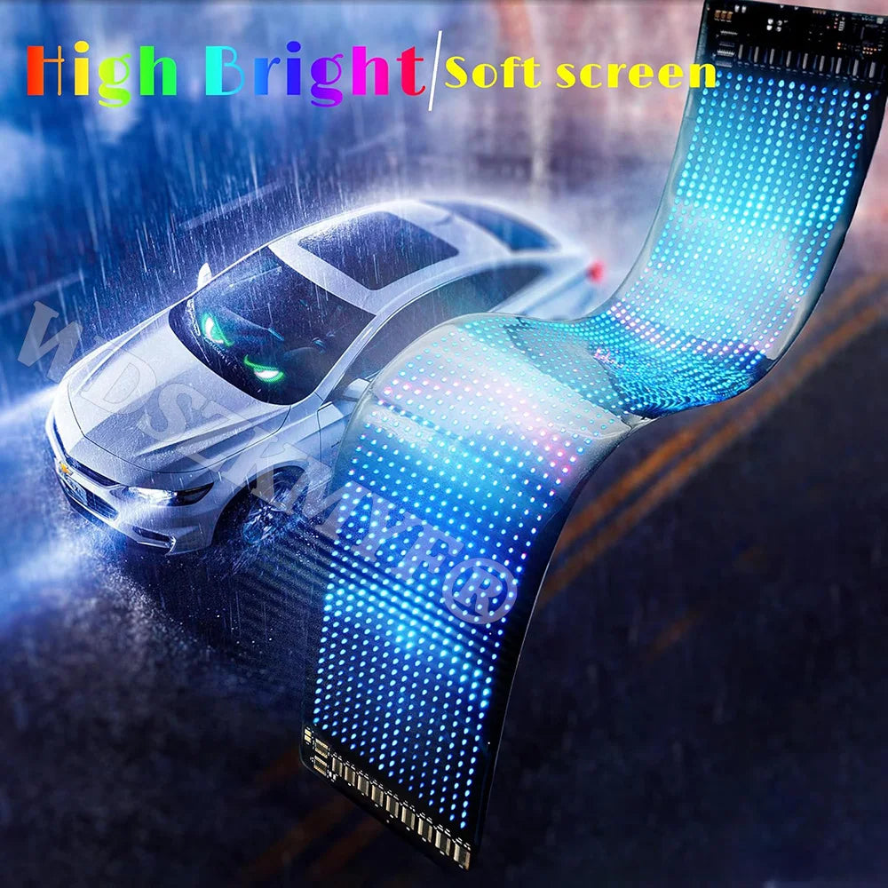 Demon Eyes Car LED Logo APP LED Matrix Pixel Panel Night Light DIY Programmable Flexible LED Display for Car Truck Accessories