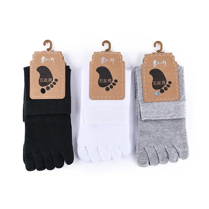 6 Pairs Unisex Toe Socks Men/Women Five Fingers Socks Breathable Soft Cotton Sports Socks Black White Grey Split Toe Socks