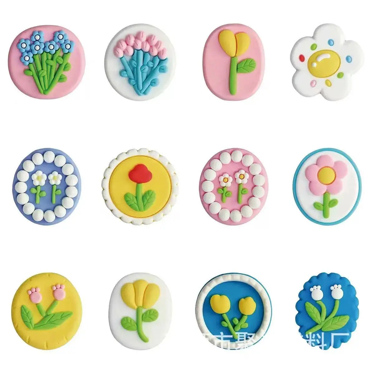 12-100pcs Tulip Flower Shoe Charms For Sandals, Shoe Decoration Accessories Shoe Pins Great Gift For Men Women