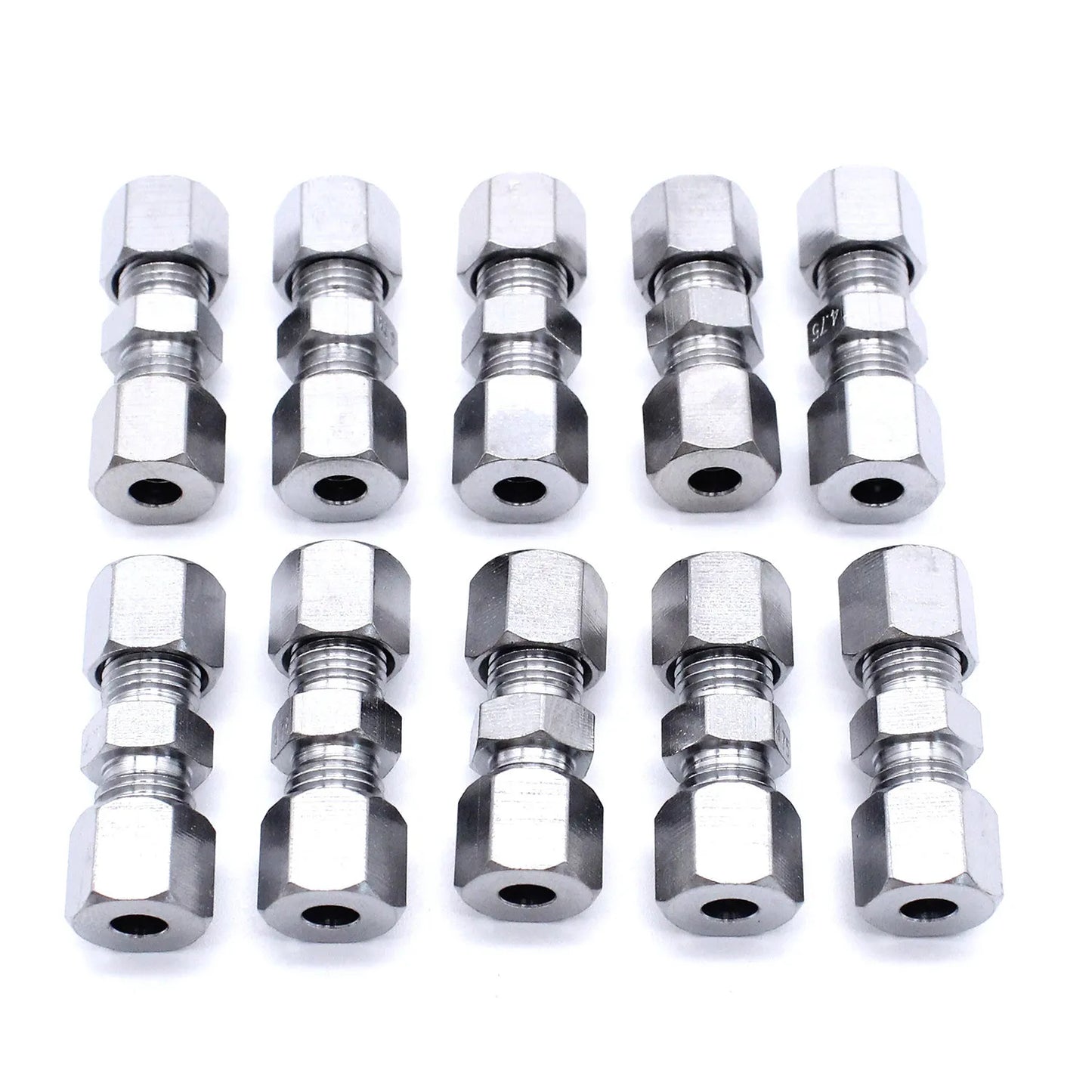 10pcs Brake Line Union Fittings Straight Reducer Compression Kits Connector 3/16" OD Hydraulic Brake Lines Pipe Car Parts