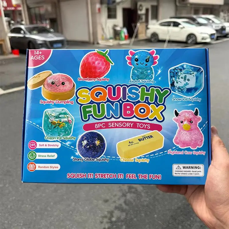 New Random Color 8pcs/Box Tpr Maltose-Filled Squishy Toy, Slow Rising Stress Relief Sensory Fidget Decompression Gift