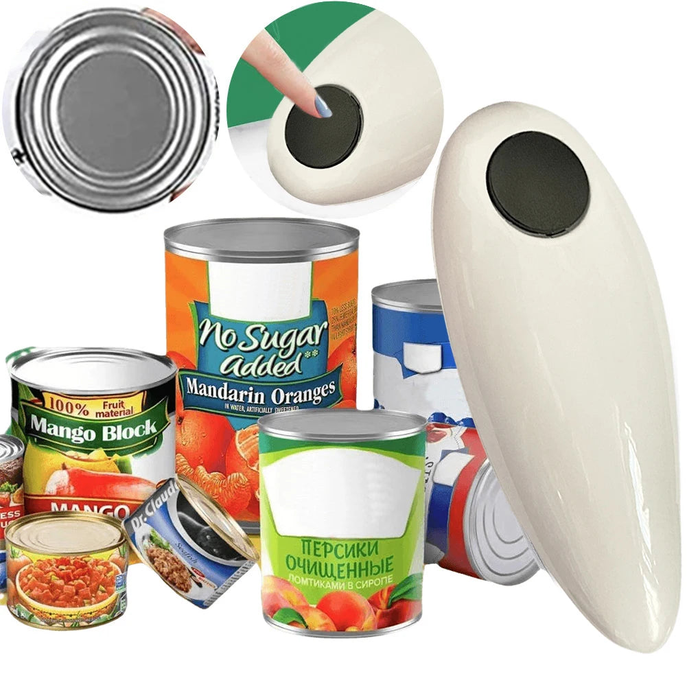 Portable Electric Can Opener Electric Can Opener Automatic Jar Bottle Machine Kitchen Opening Opener Tool One Touch Can Opener