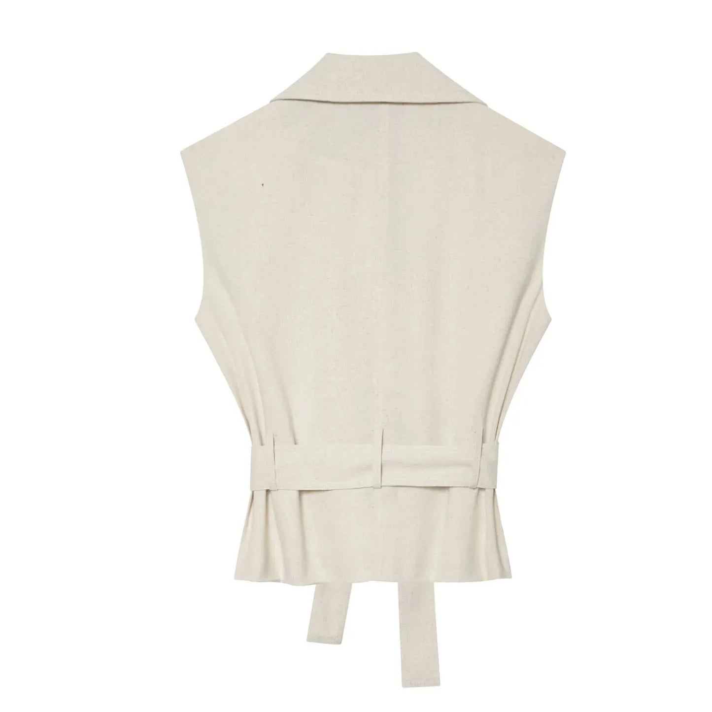 European and American style 2026 summer new style double-breasted vest with belt and elastic waist casual shorts suit