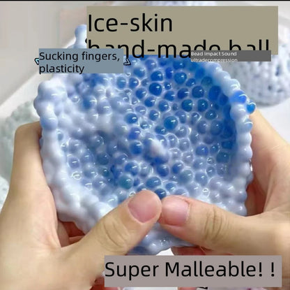 Shapeable Vacuum Squishies Sand Ball Grape Stress Ball Stress Relief Noisy Ball Desktop Squeezing Soothing Toy Birthday Gift