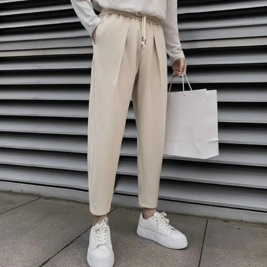 Man Sports Pants Solid Plus Big Size Harem Joggers Korean Deals Cool Trousers Autumn Winter Retro Essential Sweatpants for Men