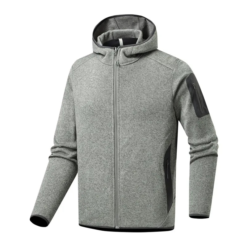 2026 Outdoor Men's Fashion Mountaineering, Casual Sports, Fishing, Alternative Fleece Jacket, Spring and Autumn Hooded Jacket