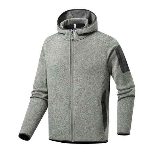 2026 Outdoor Men's Fashion Mountaineering, Casual Sports, Fishing, Alternative Fleece Jacket, Spring and Autumn Hooded Jacket