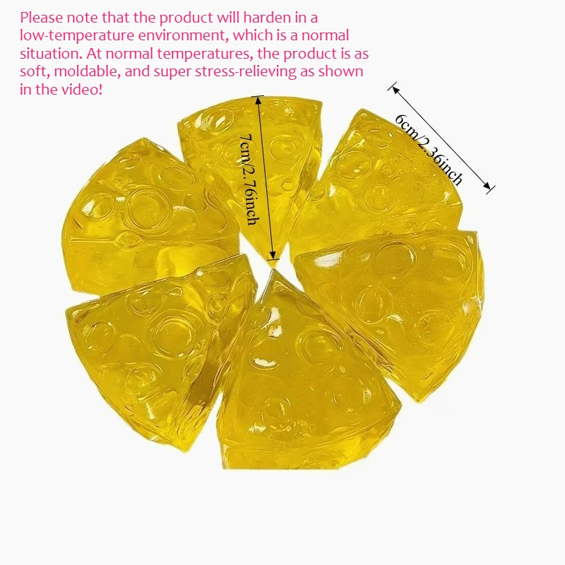 Squishy Honey Cheese Square Fidgets Toys Super Soft Mochi Cheese Squeeze Toy Funny Anti-stress Sensory Toy for Adults Gifts