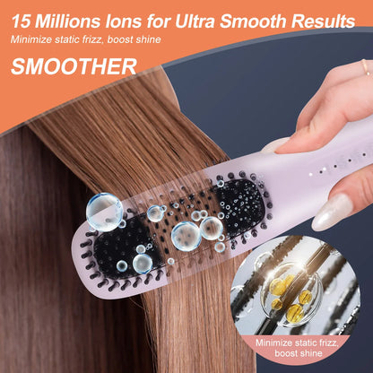 Hatteker Ion Straightening Comb Portable Home Use Negative Multi-temperature Adjustable Straightener New Model Hair Styling Tool