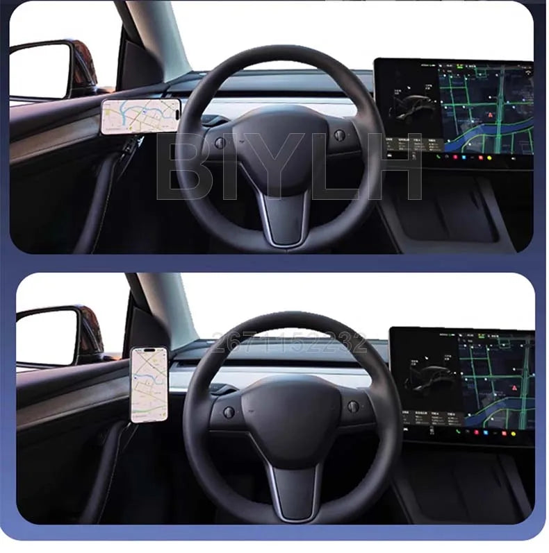 Car Metal Mobile Phone Holder For Tesla MODEL Y Model 3 Highland 2025 Powerful Magnetic Door Side Mobile Phone Holder Accessorie