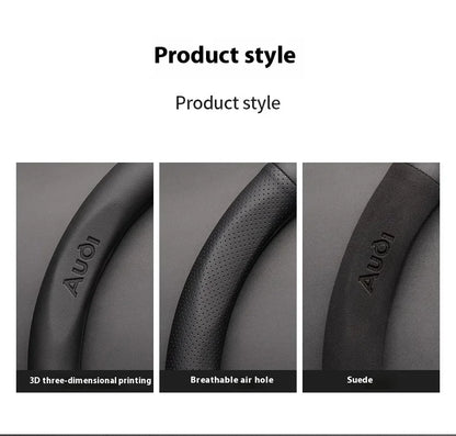Car AntiSlip Carbon Fiber Leather Steering Wheel Cover, Audi A3 A4 A5 A6 A7 A8 Q1 Q2 Q3 Q5 Q7 Q8 S3 S4 S5 S6 RS3 RS4 RS5 TT
