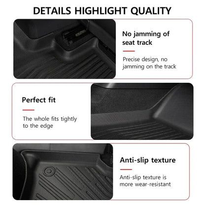 Floor Mats For Kia Carnival 2021-2025 8 Seats All Weather Trunk Mats Full Set Cargo Liner Waterproof Anti-Slip Stain Proof