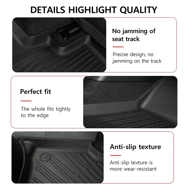 Floor Mats For Kia Carnival 2021-2025 8 Seats All Weather Trunk Mats Full Set Cargo Liner Waterproof Anti-Slip Stain Proof